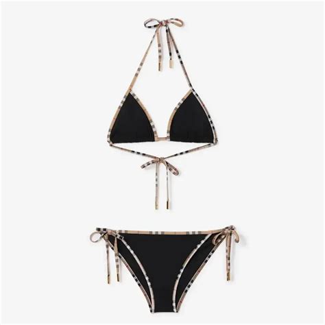 burberry bikinj|Check Trim Triangle Bikini in Black .